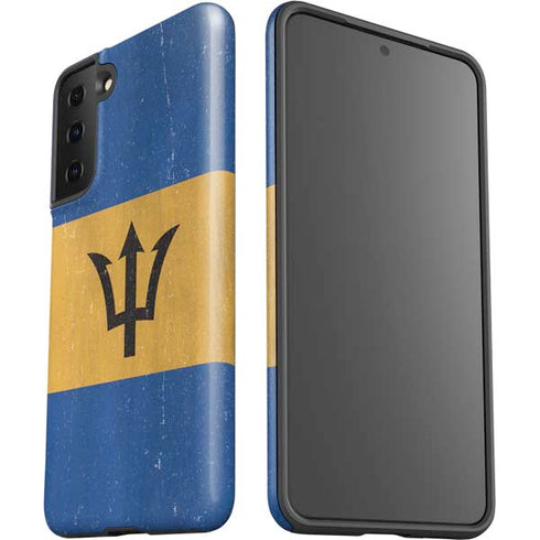 Barbados Flag Distressed Galaxy S21 Plus 5G Pro Case